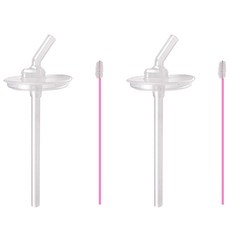 hibee Foogo 吸管學習杯替換吸管組，相容於Foogo/BeBeLock/Mother Place等品牌，含清潔刷, 2組, 33655