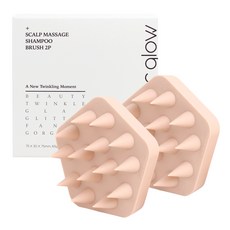 gloss&glow 按摩洗髮梳, 2個, 蜜桃色