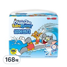 마미포코 베이비러너 썸머 팬티형 기저귀, 168매, 점보형(2XL)
