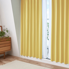 善意 150 x 75cm YE黃色窗簾 居家安全防燃 簡約風格, 黃色, 2件