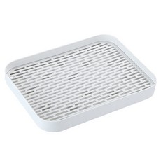 大型碗盤瀝水架, 1個, 白色, 1層