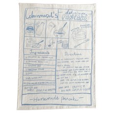 Oleniu 字母印花布質廚房巾餐墊, 藍色, 1個, 40 x 55 cm