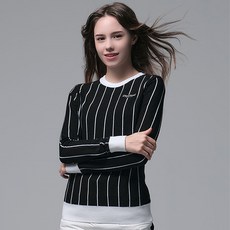 Cleveland GOLF 女式精英羊毛混紡豎條紋針織 CGKWKT191