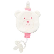 Fees BEBE 可拆奶嘴防塵套夾 10 x 10cm, 熊熊 粉色, 1個