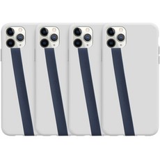 SINJIMORU 彈性矽膠手機腕帶, 海軍藍, 4條