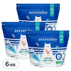secretday 純棉溫和涼感褲型夜用衛生棉, 6套, 中大型, 4入
