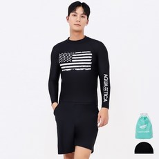 aquatica 男士防磨衣上衣 AQAMT401 + 短褲 PZ + 彈性泳帽 + 塑膠袋套組