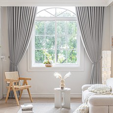 GINNA SONG 斜紋記憶棉針式遮光窗簾 2入 軌道式, 煙灰色