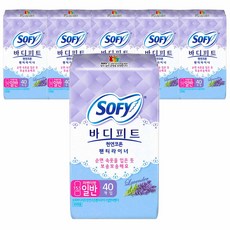 쏘피 바디피트 코튼 라벤더향 팬티라이너, 일반, 40개입, 6개