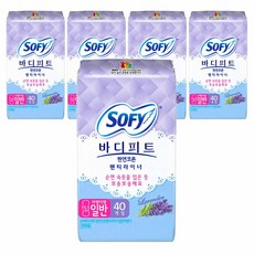 바디피트 코튼 팬티라이너 라벤더향, 일반, 40개입, 5개
