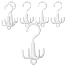四爪旋轉衣物掛勾, ABS材質, 10 x 17cm, 白色, 6個