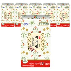 쏘피 귀애랑 팬티라이너, 일반, 38개입, 6개