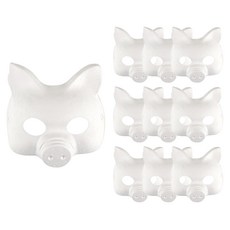 Uniart 紙面具 豬, 白色, 10個