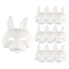 Uniart 紙面具 兔子, 白色, 10個