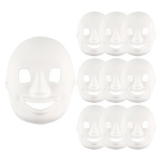 Uniart 紙面具 小丑, 白色, 10個