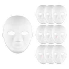 Uniart 微笑紙面具, 白色, 10個