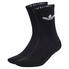 adidas 愛迪達 TRE CRW CUSH3PP 運動襪 延續款, 黑色, 1雙