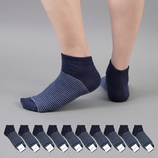 가나양말 남성용 스트라이프 학생 교복 유니폼 깔끔한 스니커즈 발목 양말 10켤레