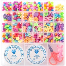 i'm pinky 퐁퐁串珠工藝 含2入彈力繩 DIY套組 A04 24格, 繽紛