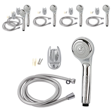 샤워기 3종 세트, 6개, 실버
