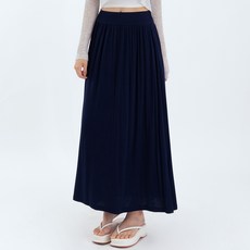 Elsso 寬版鬆緊帶飄逸彈性百褶長裙 孕婦裙