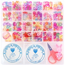 粉色公主 串珠DIY 24格 A07, 透明