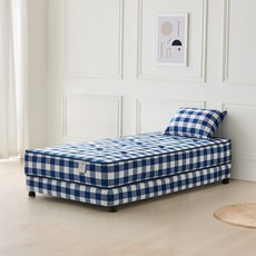 이노센트 헤븐 스탠다드 독립 포켓 매트리스 + 파운데이션 세트 방문설치, 오션블루, 370mm