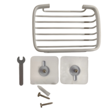 浴室置物架 肥皂架 - 高貴白（附贈螺絲以及無痕貼片）, 1個