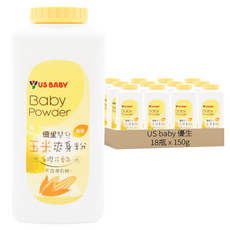 US baby 優生 玉米爽身粉 白櫻花香氛, 蘊含天然玉米澱粉,不含滑石粉, 150g, 18瓶
