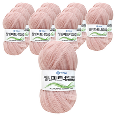 YEONIL Knitt Wellbeing Partner 菜瓜布編織線 60克 淺粉色 2入, 12捲