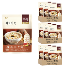 Bonjuk 本粥 即食牛肉粥 袋裝, 330g, 9包