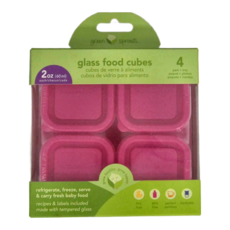 green sprouts 小綠芽 玻璃 分裝盒, 嬰兒食品, 60ml, 4入, 粉色, 1盒