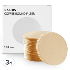 칼딘 모카포트 포터필터 여과지 더치커피기구 올 라운드 필터 브라운 60mm, 100개입, 3개