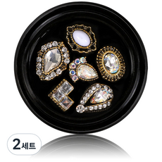 NBKIDULT 美甲裝飾用復古寶石 M02B92 6入組, 12. M02B92, 2套