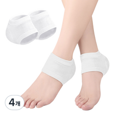 PABORABO 矽膠後腳跟保濕足墊 白色, 4個, 30g, 2入