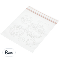 [쿠팡수입] 니토리 더블 지퍼백 화이트 플라워 M 40매, 8세트, 단일사이즈