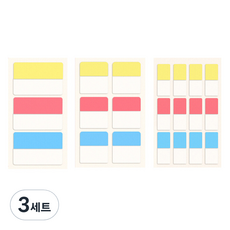 아이엔피 형광 인덱스 접착 메모 스티커 소 + 중 + 대, 3세트