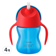 필립스아벤트 벤디 빨대컵 SCF796, 200ml, 4개, 레드 + 블루