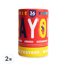 FLOWER MONACO 安全可水洗蠟筆, 36色, 2個
