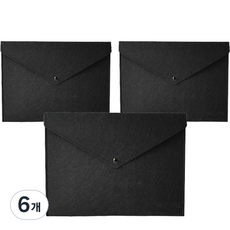 도나앤데코 펠트 서류 파우치 34x25, 블랙, 6개