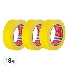 iQIHAN 칼라 마스킹 종이테이프 25mm x 15m, 옐로우, 18개