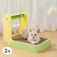 개츠비 고양이 스크래쳐 멀티 장난감, 그린, 2개