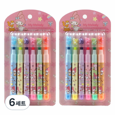 三麗鷗角色亮片螢光筆 6色, 6套, 美樂蒂