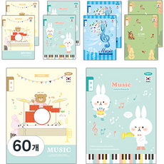 펜피아 800 초등제본 1-6 음악 노트, 랜덤발송, 60개