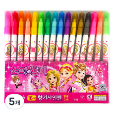 동아 소피루비 향기 사인펜, 16색, 5개
