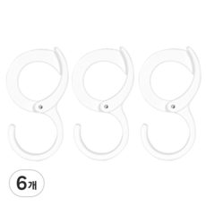 LKH S型固定迷你掛勾衣架, 白色, 6個