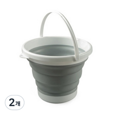 슬로 다용도 접이식 버킷 바구니 10L, 그레이, 2개