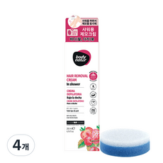 바디네이처 인샤워 레드프루츠 제모크림 바디용 + 스폰지, 4개, 200ml