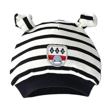 KU.KU Duckbill 酷咕鴨 甜心雙結帽，台灣製造，100%純棉，保護寶寶頭部, 藍色, 44公分