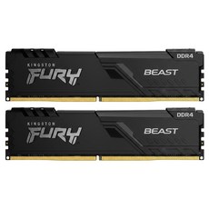 Kingston 金士頓 FURY Beast 獸獵者DDR4-3200 8GBX2 PC用超頻記憶體, KF432C16BBK2/16, 2個